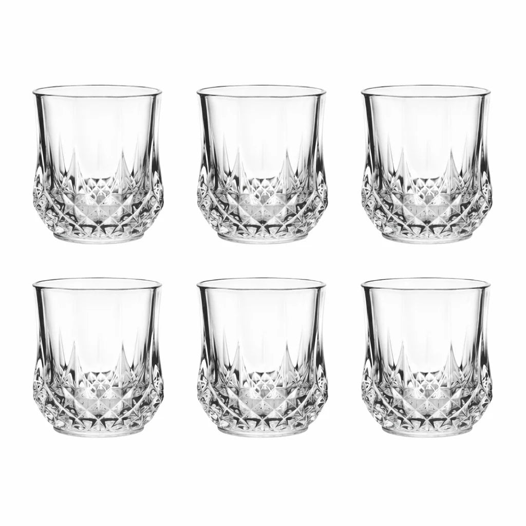 Crystal Textured Glass Cups — Set of 6